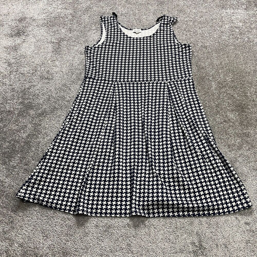Star Vixen A Line Flare Dress womens Plus 1X White Blue Allover Print Long Soft